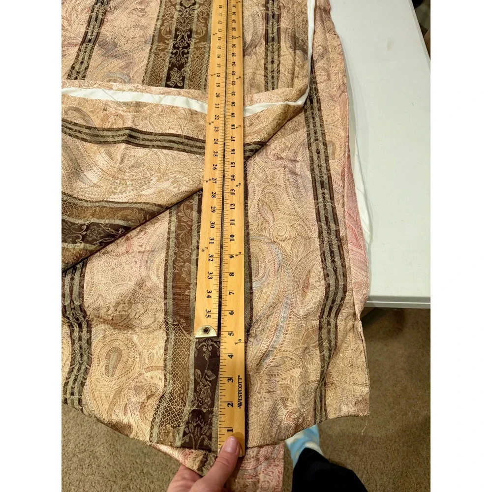 VTG Croscill‎ Dover Manor Striped Paisley 1 Panel Curtain Bronze Tan Lined